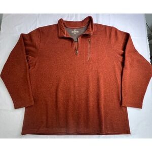 Outdoor Life Mens XXL‎ Pullover 1/4 Zip Sweater Fleece Knit Burnt Orange